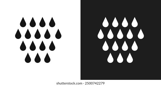Raindrops icon line art vector