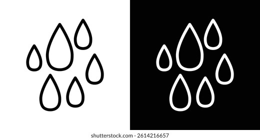 Raindrops icon outline collection for web design