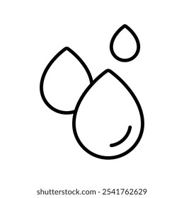 Raindrops icon Outline set in black and white color