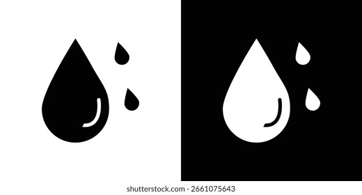 Colección de símbolo de icono de gotas de lluvia. Vector plano ilustración de stock.