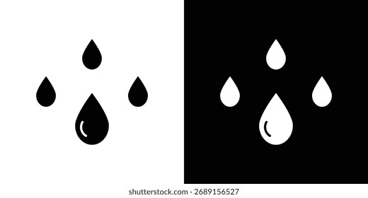 Símbolo de ícone de pingos de chuva. símbolo simples plano em fundo em branco.