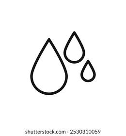Raindrops icon Thin line art isolated