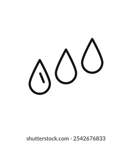 Icono de gotas de lluvia Arte de línea delgada aislado