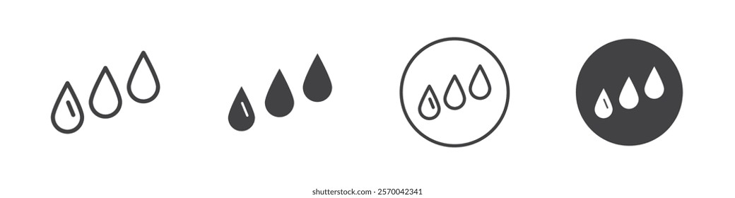Raindrops icon Thin line art isolated