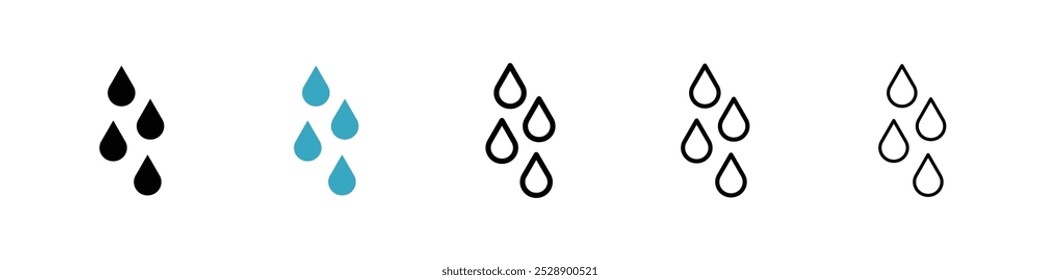 Raindrops icon vector illustration set