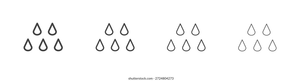 Ícones de pingos de chuva para design gráfico e da Web.