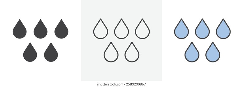 Raindrops icons pack for website designs