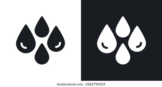 Raindrops icons set vectors black and colored style