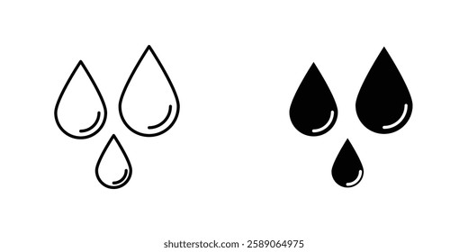 Raindrops icons thin line illustrations designs