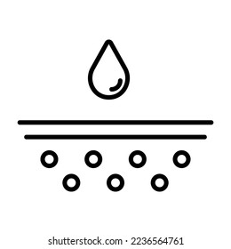 Raindrops line icon. Rain, drink, drops, hail, climate, atmosphere. Sediment concept. Vector line icon on white background