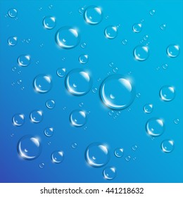 Raindrops on a blue background