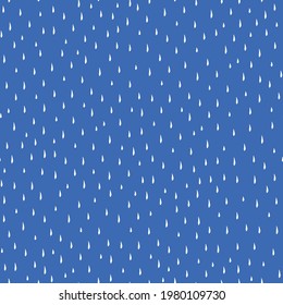 
Raindrops on the blue sky. Abstract seamless print. Minimalistic design for fabric, website, packaging. Vector illustration of white stripes on a blue background.