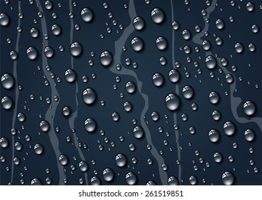 Raindrops on a dark background