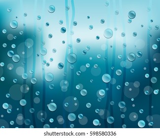 Raindrops on glass