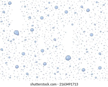 Gotas de lluvia en vidrio con fondo transparente ilustración vectorial sin costura