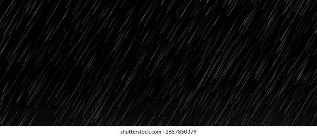 Pingos de chuva sobre fundo transparente, chuva, granizo, neve. Png vetorial, ilustração para faixa, cartão postal, publicidade, chuva realista para design.