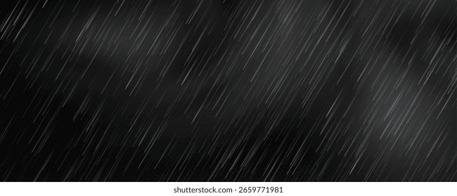 Pingos de chuva sobre fundo transparente, chuva, granizo, neve. Png vetorial, ilustração para faixa, cartão postal, publicidade, chuva realista para design.