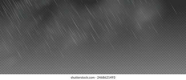 Gotas de lluvia sobre fondo transparente. Tormenta con lluvia y nubes blancas aisladas sobre fondo transparente. Aguacero, granizo Clima lluvioso. png