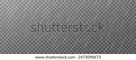 Raindrops on transparent background. Storm with rain and white cloud isolated on transparent background. Downpour, hail rainy weather. png