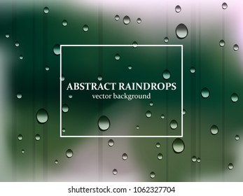 raindrops on window in summer, abstract vector background