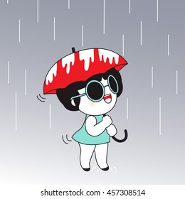 Raindrops Are The Perfect Lullaby Card Character illustration