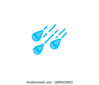 Raindrops vector isolated icon. Emoji illustration. Rain vector emoticon