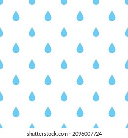 Raindrops vector pattern on white seamless background