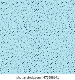 Raindrops Vector Seamless Pattern. Handdrawn Rainy Pattern Background. Naive Melancholic Raindrops Surface Pattern. Childish Sad Pattern for your Textile.