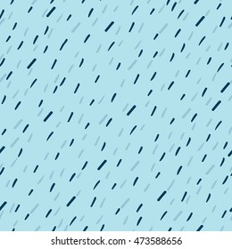 Raindrops Vector Seamless Pattern. Handdrawn Rainy Pattern Background. Naive Melancholic Raindrops Surface Pattern. Childish Sad Pattern for your Textile.