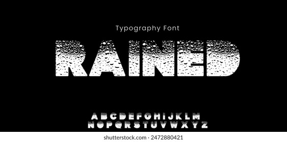 Rained  typeface with halftone equalizer micro texture for modern logo design