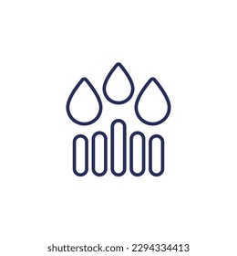 Rainfall graph icon, line vector