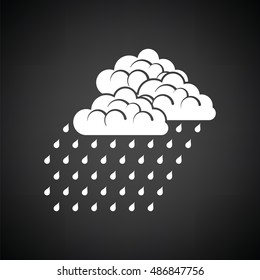 Rainfall icon. Black background with white. Vector illustration.