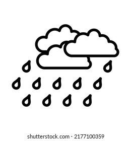 Rainfall Icon. Bold outline design with editable stroke width. Vector Illustration.