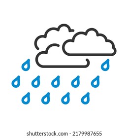 Rainfall Icon. Editable Bold Outline With Color Fill Design. Vector Illustration.