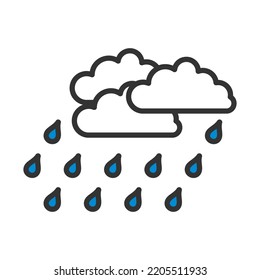 Rainfall Icon. Editable Bold Outline With Color Fill Design. Vector Illustration.