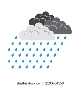 Rainfall Icon. Flat Color Design. Vector Illustration.
