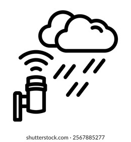 Rainfall Icon Lineal Style Vector Illustration