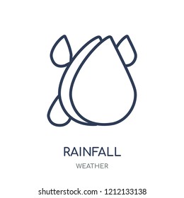 Rainfall icon. Rainfall linear symbol design from Weather collection. Simple outline element vector illustration on white background.