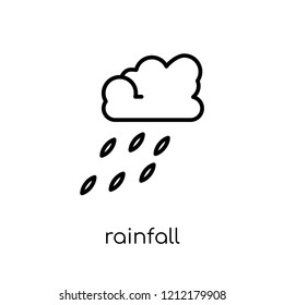 Rainfall icon from Weather collection., editable outline stroke vector illustration
