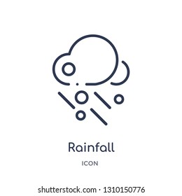 rainfall icon from weather outline collection. Thin line rainfall icon isolated on white background.
