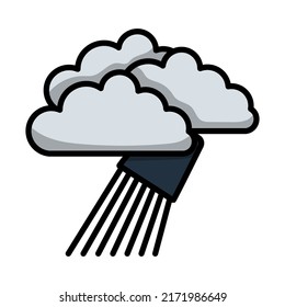 Rainfall Like From Bucket Icon. Editable Bold Outline With Color Fill Design. Vector Illustration.