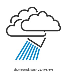 Rainfall Like From Bucket Icon. Editable Bold Outline With Color Fill Design. Vector Illustration.