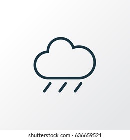 Rainfall Outline Symbol. Premium Quality Isolated Rain Element In Trendy Style.