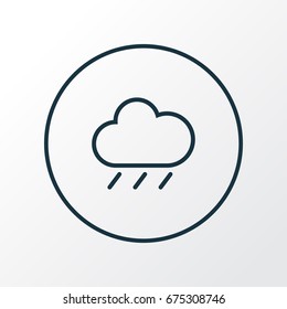Rainfall Outline Symbol. Premium Quality Isolated Rain Element In Trendy Style.