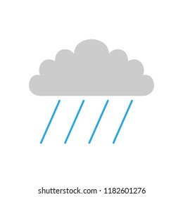 RAINFALL symbol. CLOUD and RAIN. Weather forecast icon. Vector.