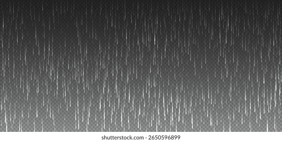 Textura da chuva isolada sobre fundo de nuvem transparente. Listras verticais de chuva com efeito de chuva, perfeito para chuvas de granizo ou neve chuvosa estação do tempo, tempestade clara png sobreposição vetor design