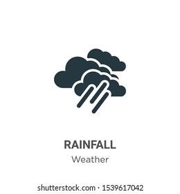 Rainfall vector icon on white background. Flat vector rainfall icon symbol sign from modern weather collection for mobile concept and web apps design.