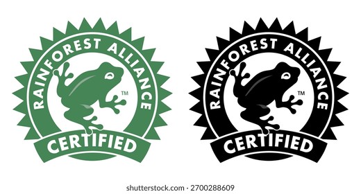 Logo der Rainforest Alliance. Frosch-Symbol einzeln