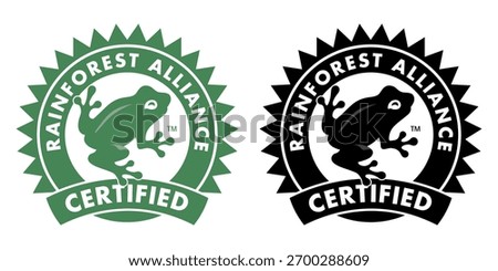 Rainforest Alliance logo. Frog icon isolated