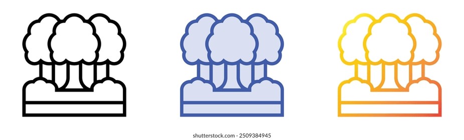 rainforest icon. Linear, Blue Fill and Gradient Style Design Isolated On White Background